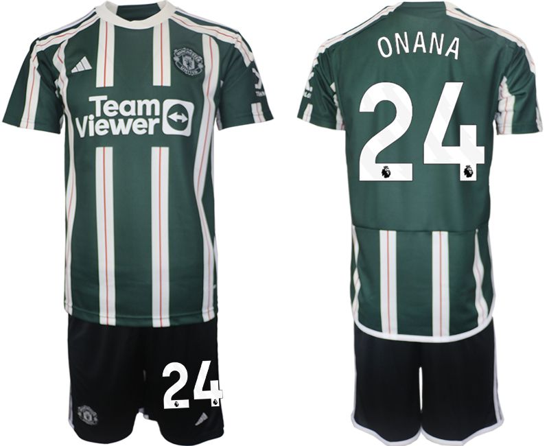 Men 2023-2024 Club Manchester United away green #24 Soccer Jersey